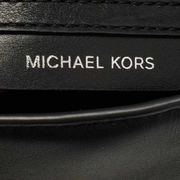 Pre Owned Michael Kors Black Leather Bristol Embellished Top Handle Bag