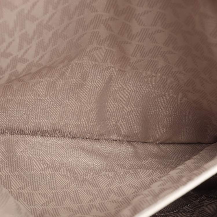 Pre Owned Michael Kors White Leather Laser Cut East West Crossbody Bag