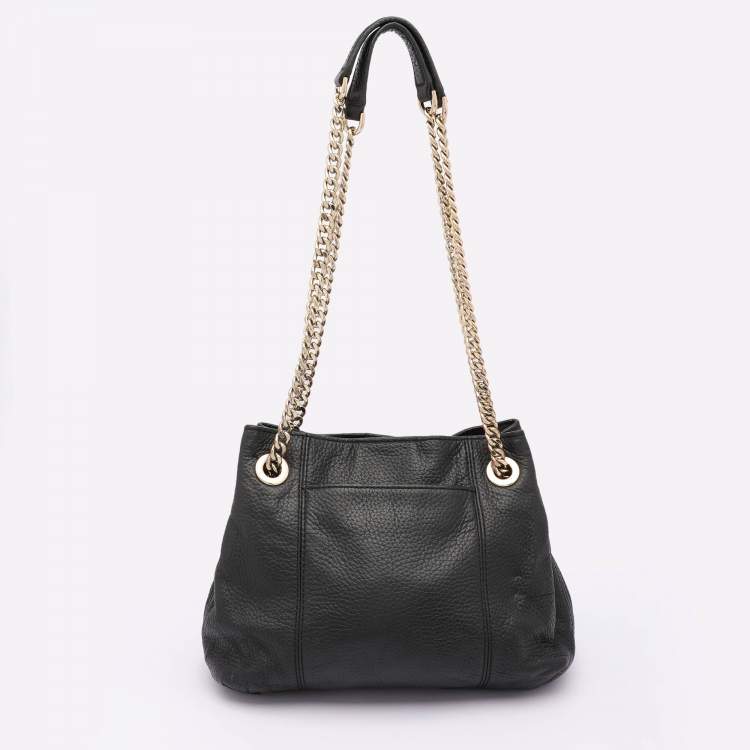 Pre Owned Michael Kors Black Leather Jet Set Tote
