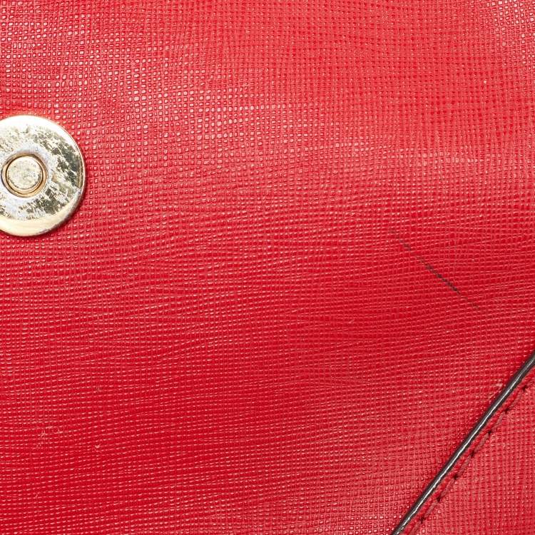 Pre Owned Michael Kors Red Leather Mini Ava Top Handle Bag
