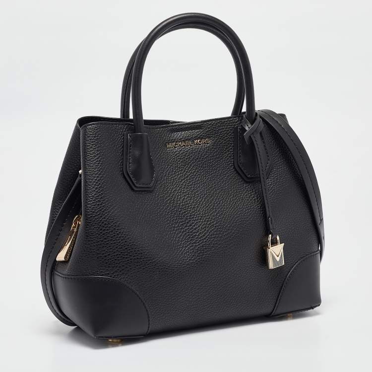 Pre Owned Michael Kors Black Leather Small Mercer Gallery Tote