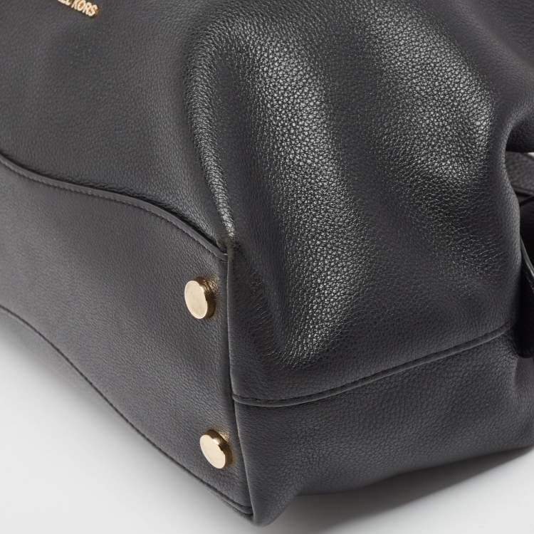 Pre Owned Michael Kors Black Leather Large Raven Shoulder Bag