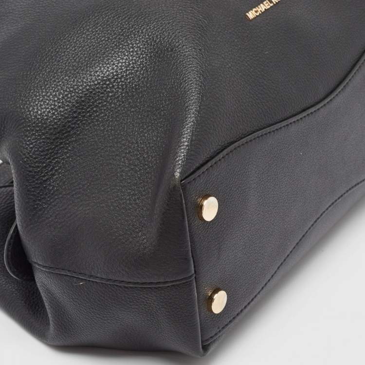 Pre Owned Michael Kors Black Leather Large Raven Shoulder Bag