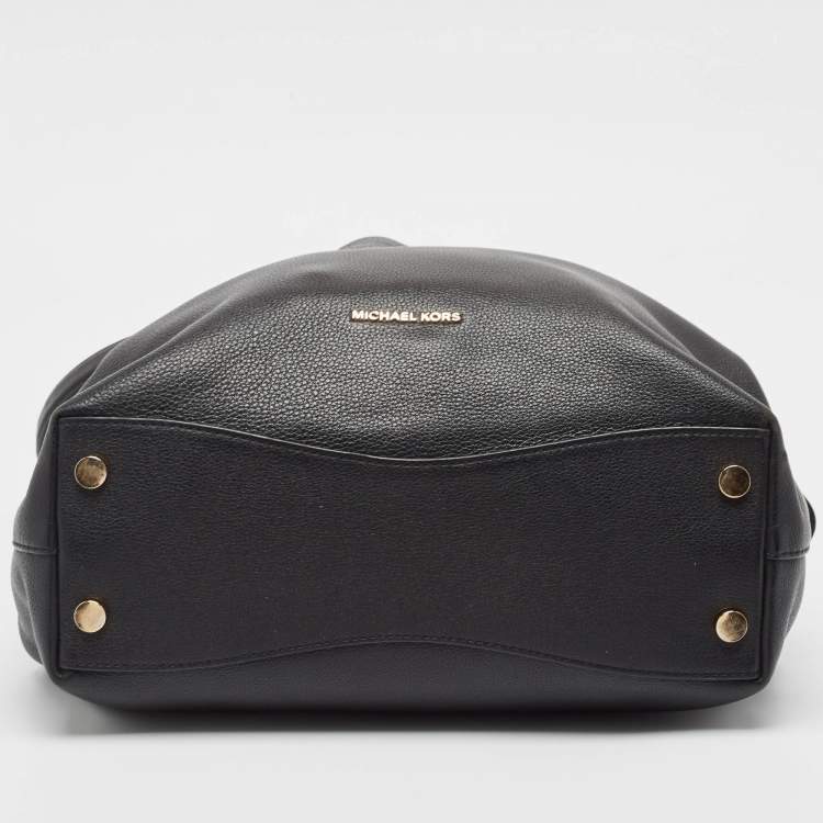 Pre Owned Michael Kors Black Leather Large Raven Shoulder Bag