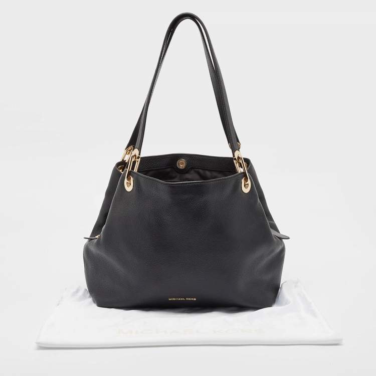 Pre Owned Michael Kors Black Leather Large Raven Shoulder Bag