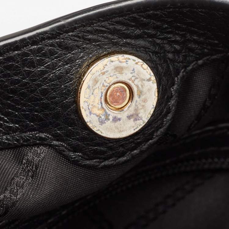 Pre Owned Michael Kors Black Leather Large Raven Shoulder Bag