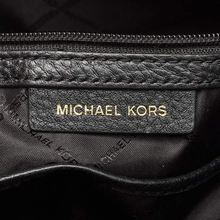 Pre Owned Michael Kors Black Leather Large Raven Shoulder Bag
