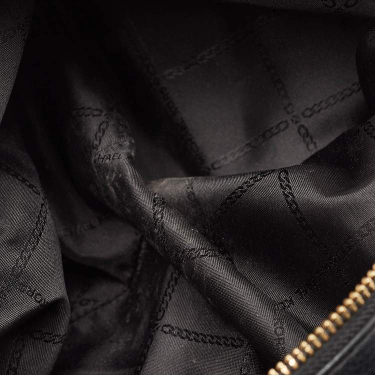 Pre Owned Michael Kors Black Leather Large Raven Shoulder Bag