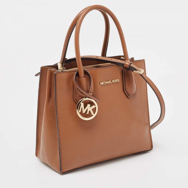 Pre Owned Michael Kors Brown Leather Small Mercer Tote
