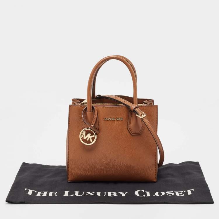 Pre Owned Michael Kors Brown Leather Small Mercer Tote