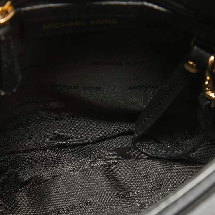 Pre Owned Michael Kors Black Leather Moroccan Saddle Crossbody Bag