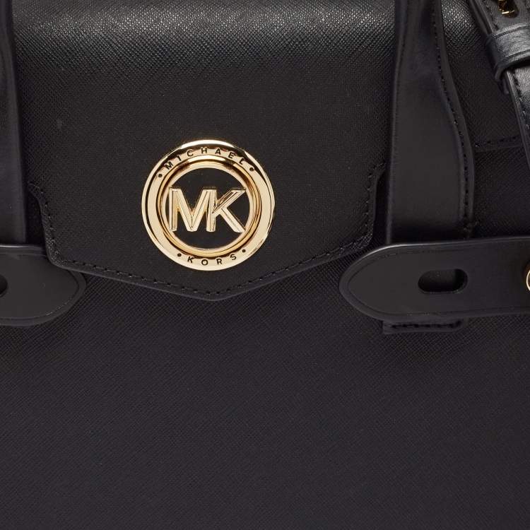Pre Owned Michael Kors Black Leather Carmen Belted Tote