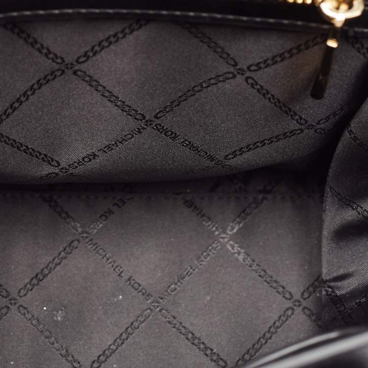 Pre Owned Michael Kors Black Leather Carmen Belted Tote
