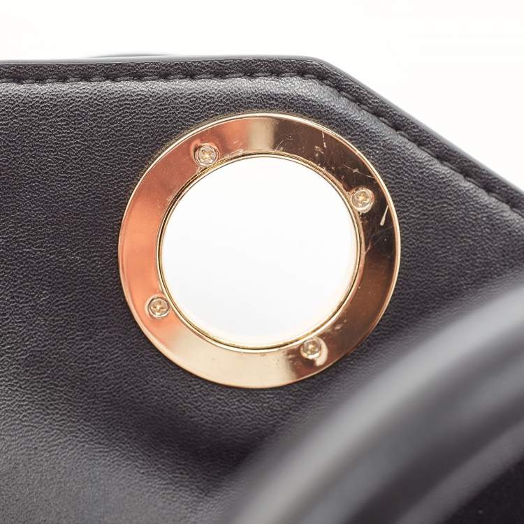 Pre Owned Michael Kors Black Leather Carmen Belted Tote