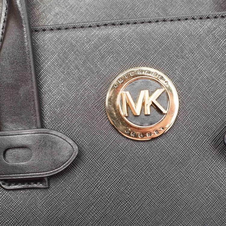 Pre Owned Michael Kors Black Leather Carmen Belted Tote