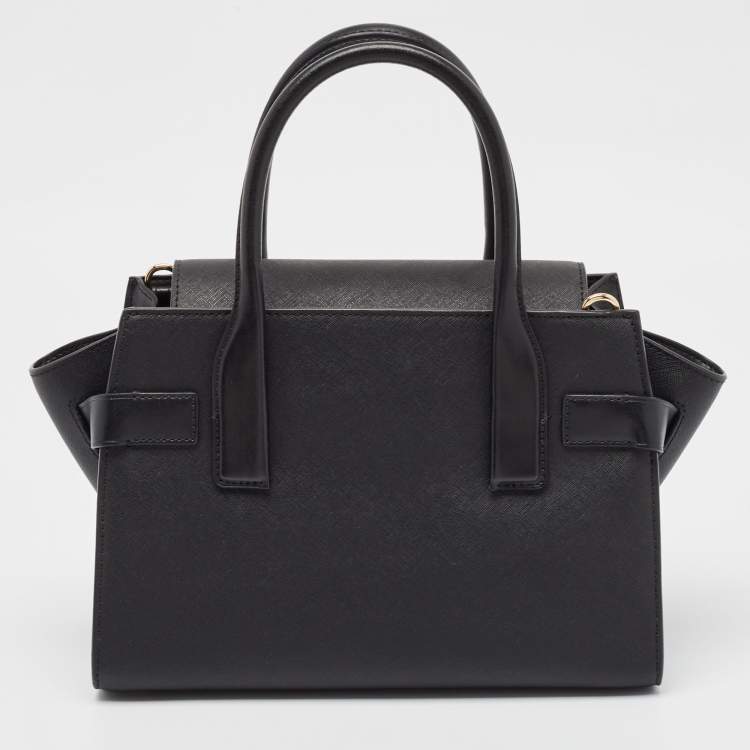 Pre Owned Michael Kors Black Leather Carmen Belted Tote