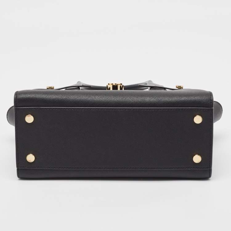 Pre Owned Michael Kors Black Leather Carmen Belted Tote