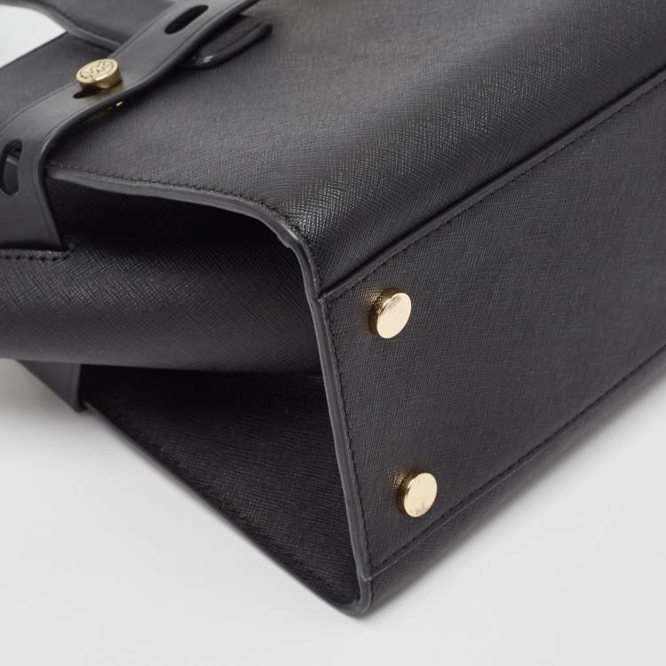 Pre Owned Michael Kors Black Leather Carmen Belted Tote