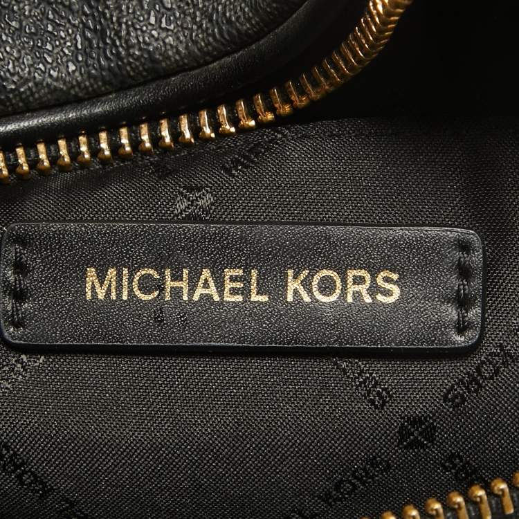 Pre Owned Michael Kors Black Signature Coated Canvas Kenly Logo Belt Bag