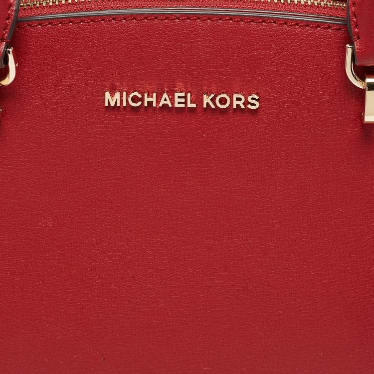 Pre Owned Michael Kors Red Leather Medium Selma Satchel
