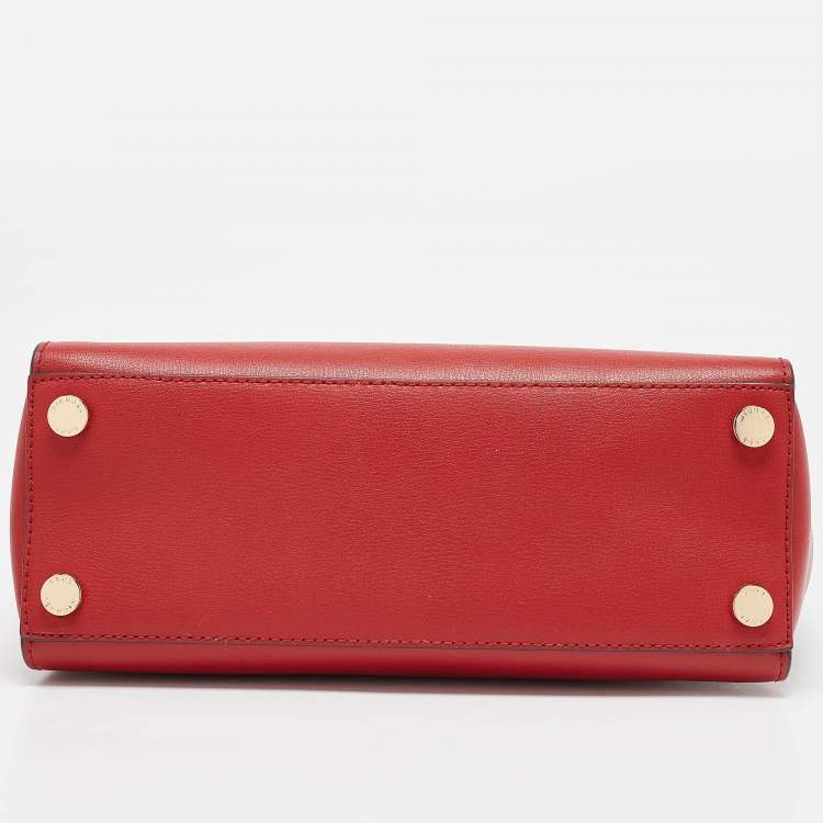 Pre Owned Michael Kors Red Leather Medium Selma Satchel