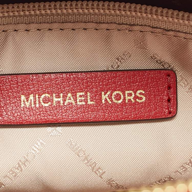 Pre Owned Michael Kors Red Leather Medium Selma Satchel