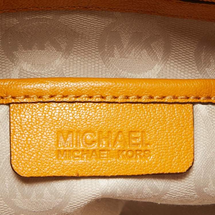 Pre Owned Michael Kors Mustard Leather Hamilton North South Tote