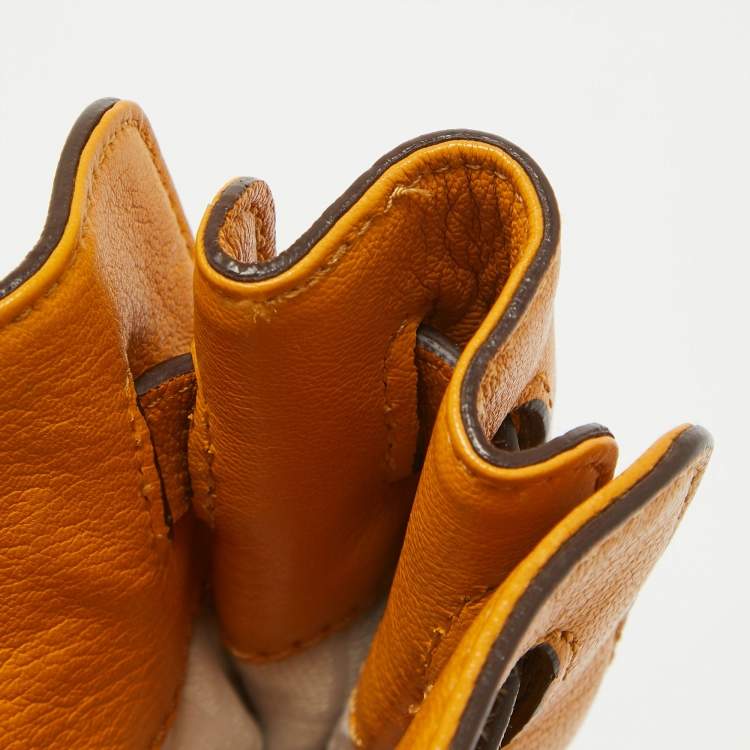 Pre Owned Michael Kors Mustard Leather Hamilton North South Tote