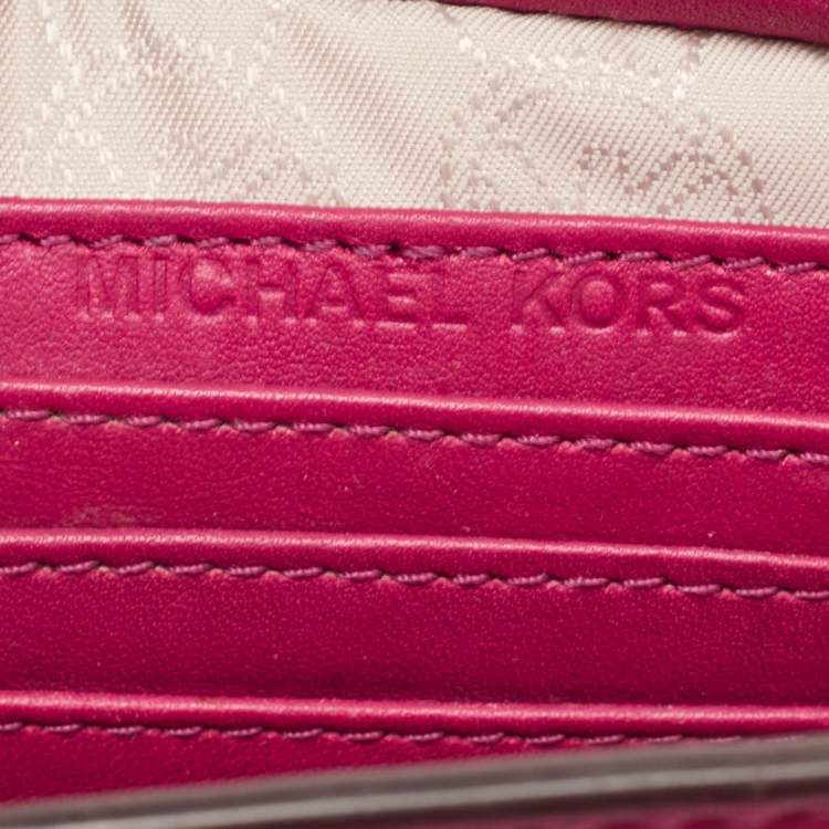 Pre Owned Michael Kors Fuchsia Pink Quilted Leather Micro Selma Tote