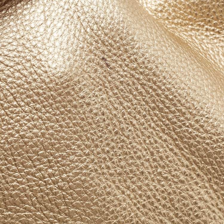 Pre Owned Michael Kors Gold Soft Leather Colgate Tote