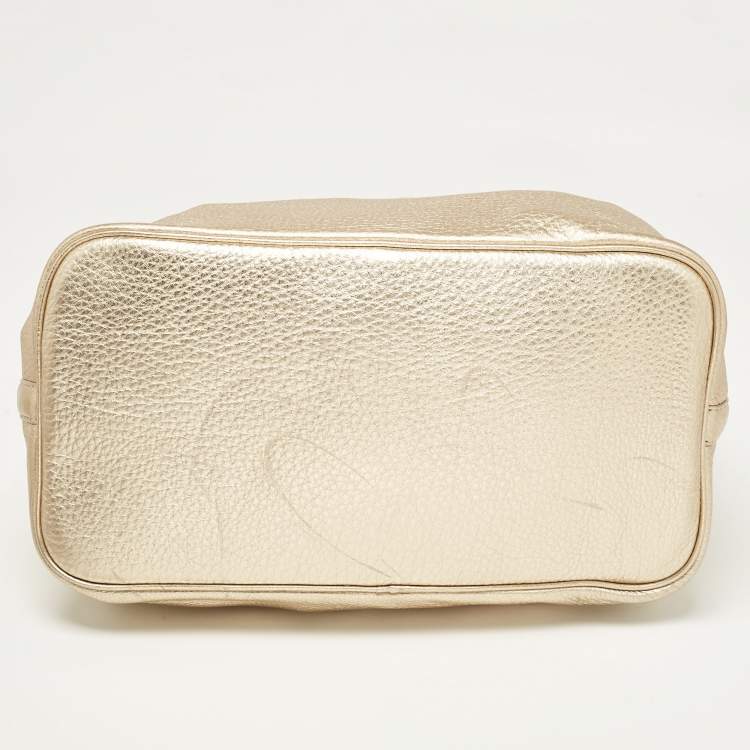 Pre Owned Michael Kors Gold Soft Leather Colgate Tote