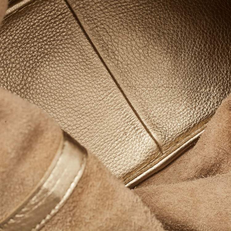 Pre Owned Michael Kors Gold Soft Leather Colgate Tote