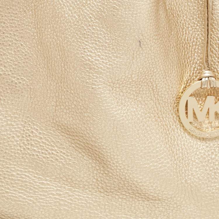 Pre Owned Michael Kors Gold Soft Leather Colgate Tote