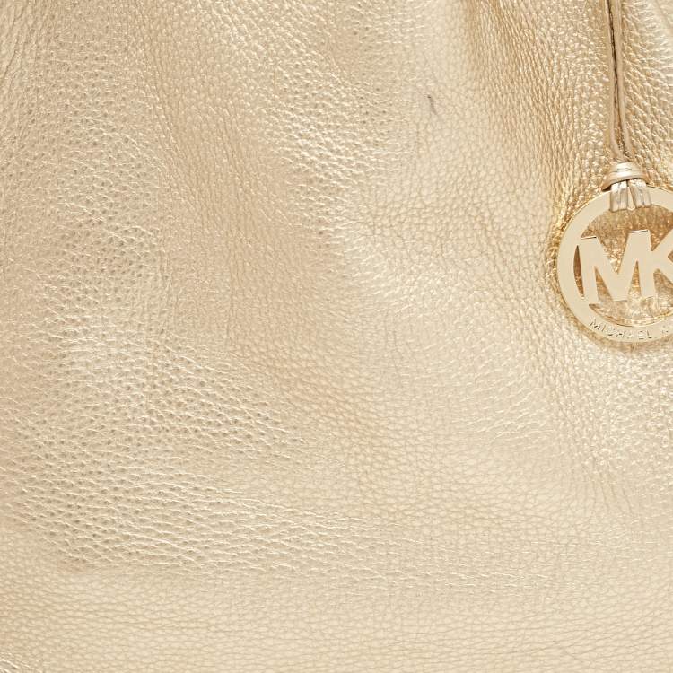 Pre Owned Michael Kors Gold Soft Leather Colgate Tote