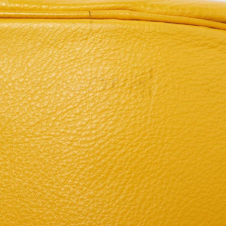 Pre Owned Michael Kors Yellow Leather Colgate Grab Shoulder Bag