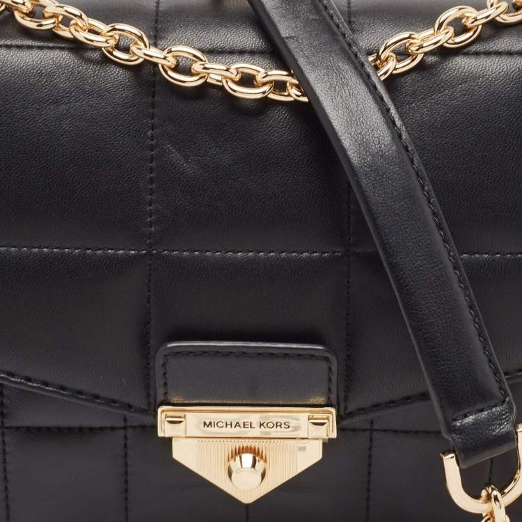 Pre Owned Michael Kors Black Quilted Leather Large Soho Chain Shoulder Bag
