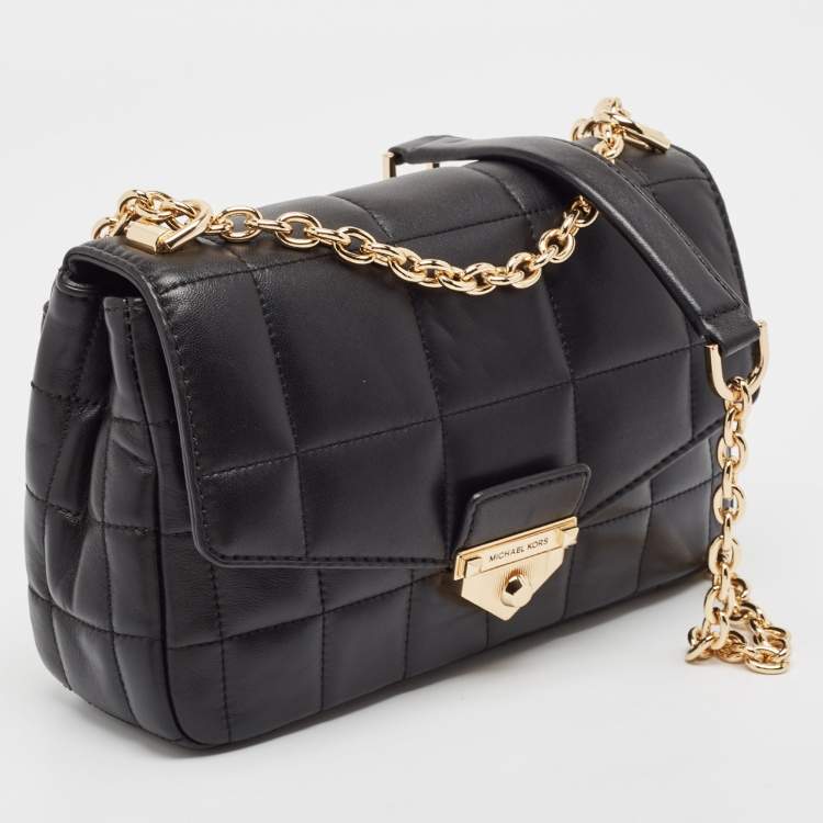 Pre Owned Michael Kors Black Quilted Leather Large Soho Chain Shoulder Bag