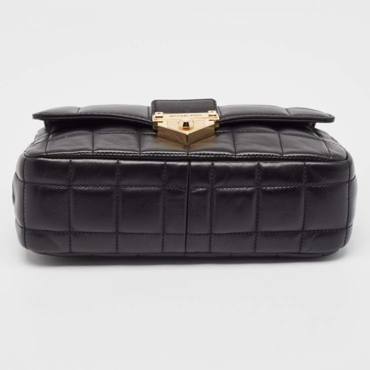 Pre Owned Michael Kors Black Quilted Leather Large Soho Chain Shoulder Bag