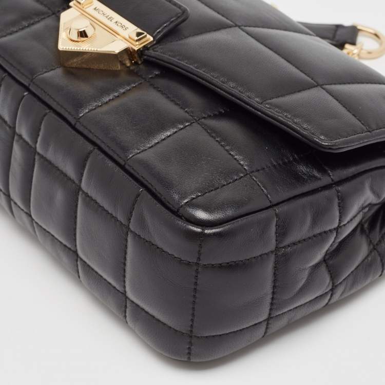Pre Owned Michael Kors Black Quilted Leather Large Soho Chain Shoulder Bag