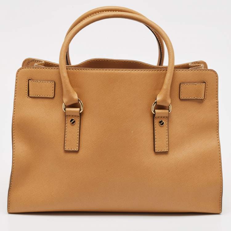 Pre Owned Michael Kors Tan Leather East/West Hamilton Tote