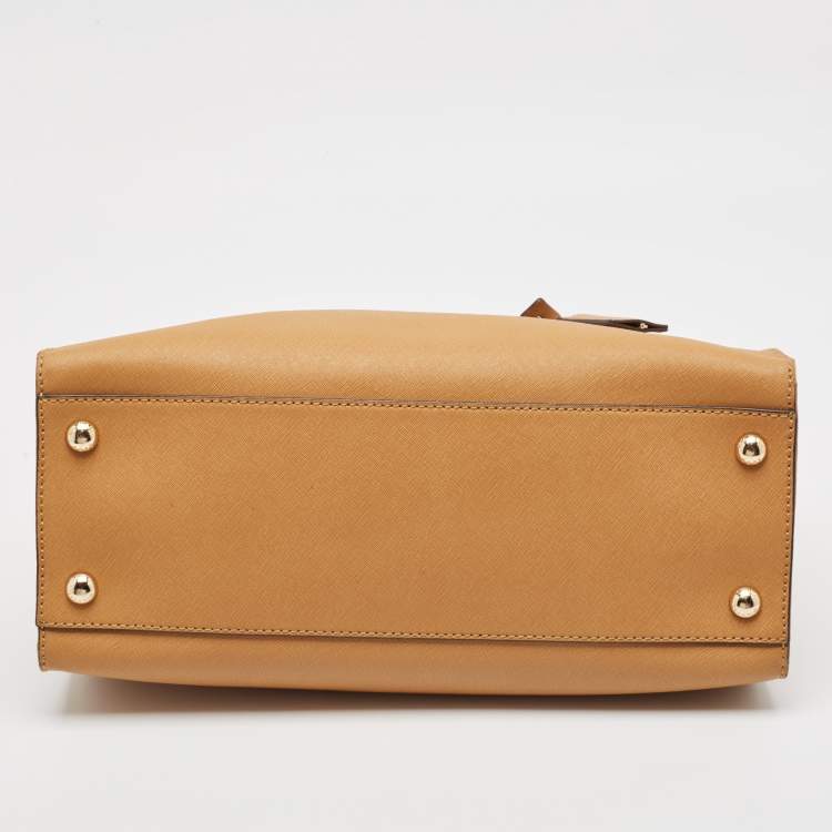 Pre Owned Michael Kors Tan Leather East/West Hamilton Tote