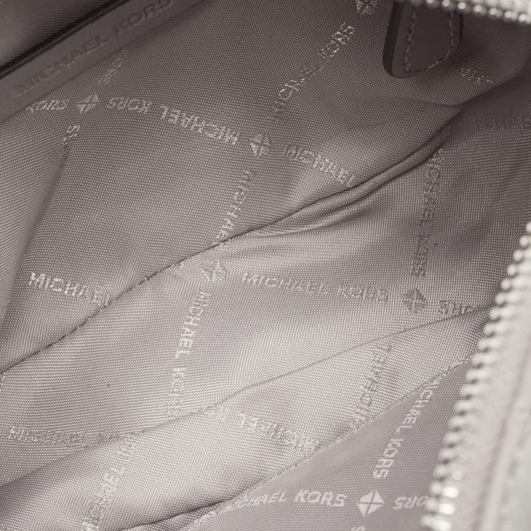 Pre Owned Michael Kors Grey Quitted Leather Vivianne Camera Crossbody Bag