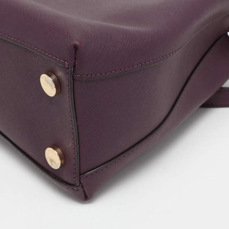 Pre Owned Michael Kors Purple Leather Sofia Satchel