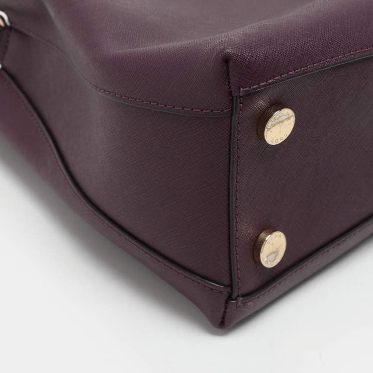 Pre Owned Michael Kors Purple Leather Sofia Satchel