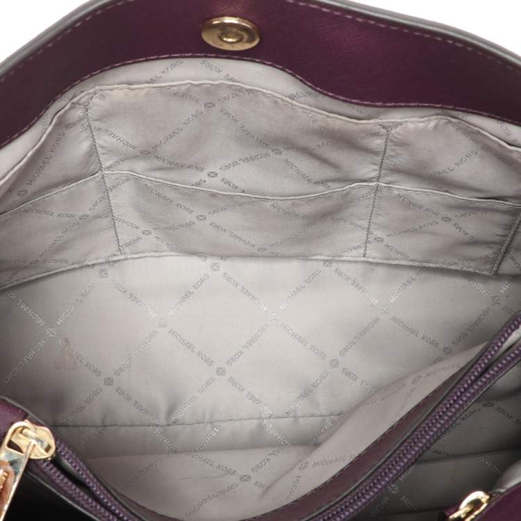 Pre Owned Michael Kors Purple Leather Sofia Satchel