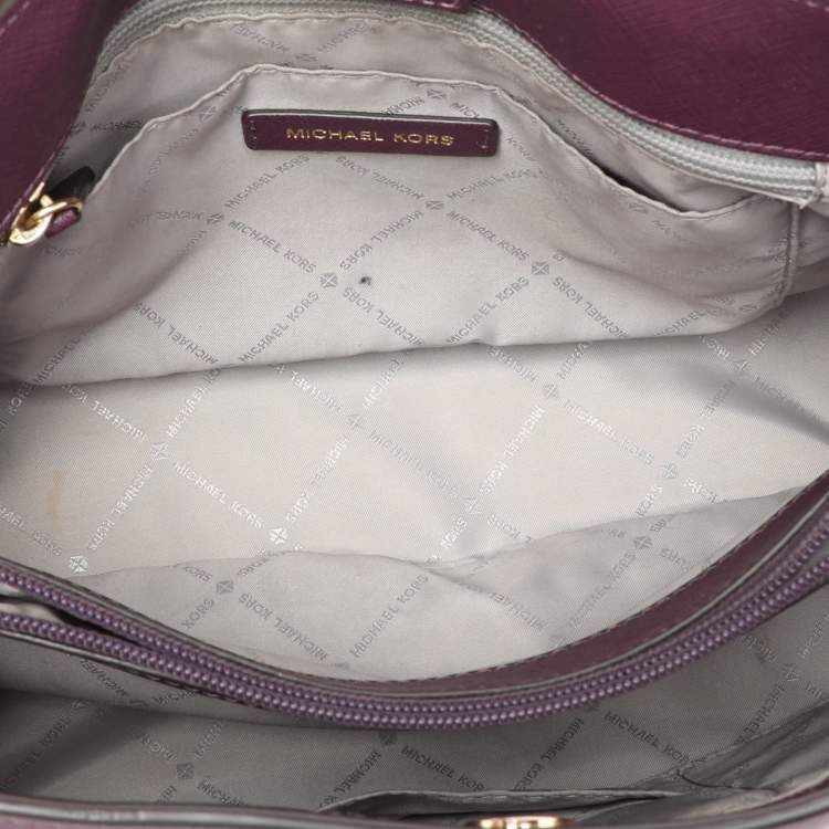 Pre Owned Michael Kors Purple Leather Sofia Satchel
