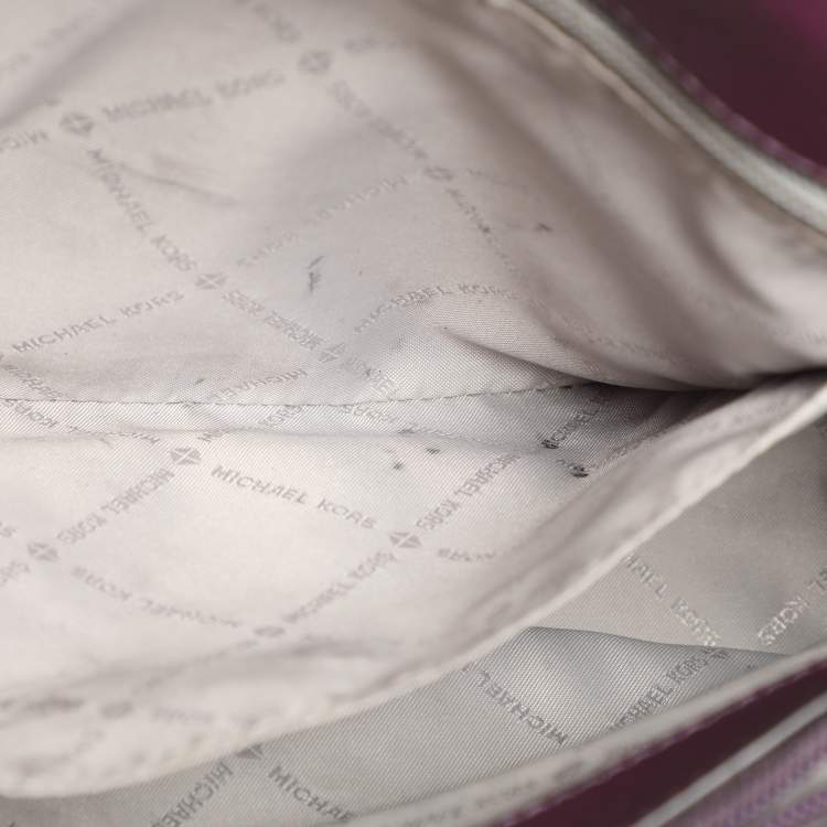 Pre Owned Michael Kors Purple Leather Sofia Satchel