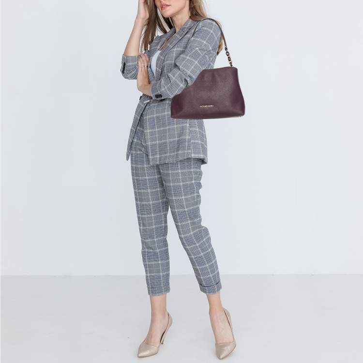 Pre Owned Michael Kors Purple Leather Sofia Satchel