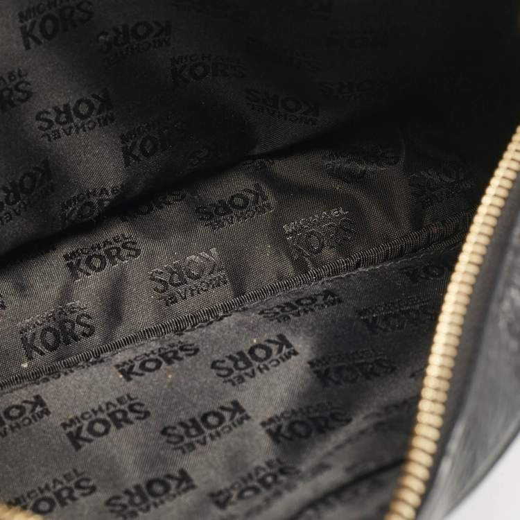 Pre Owned Michael Kors Black Leather Camera Crossbody Bag