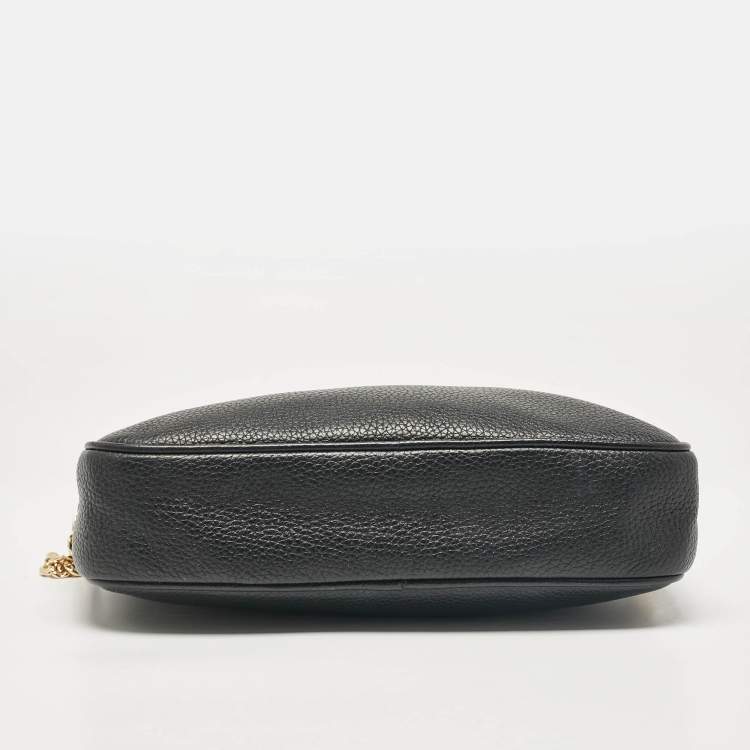Pre Owned Michael Kors Black Leather Camera Crossbody Bag